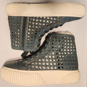 Free People Blue Lace Up Boots